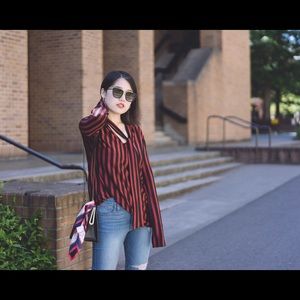 Zara striped blouse